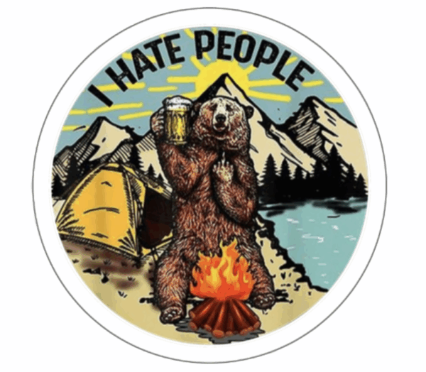 I Hate People Bear sticker